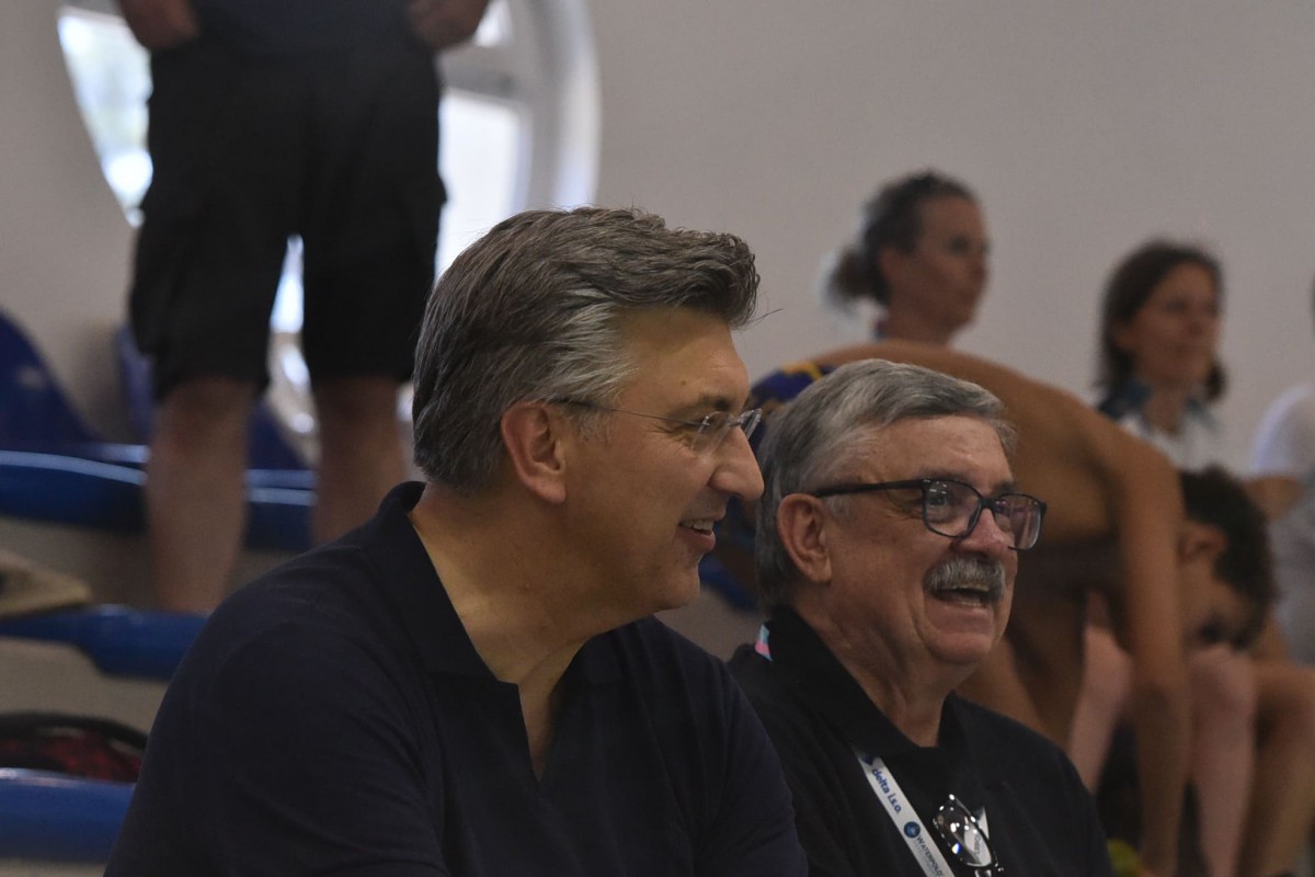 Andrej Plenkovic con Ratko Rudic durante l'HaBaWaBa 2025 (foto Giacomello).