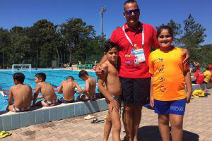 Stavridis con i figli Haris e Eirini all'HaBaWaBa International Festival 2018