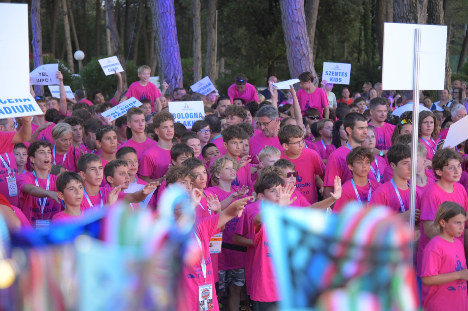 The village gathered in pink shirts.